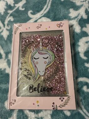 NWT Glitter Unicorn 'Believe' Journal - Pink